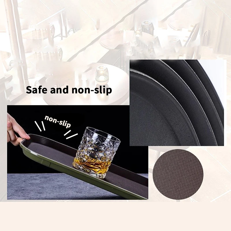 Tea Cup Tray Tempered plastic Durable Anti-slip Waiter Round Tray Fruit Dessert Dinner Plate Japanese Kitchen Coffee Shop Hotel