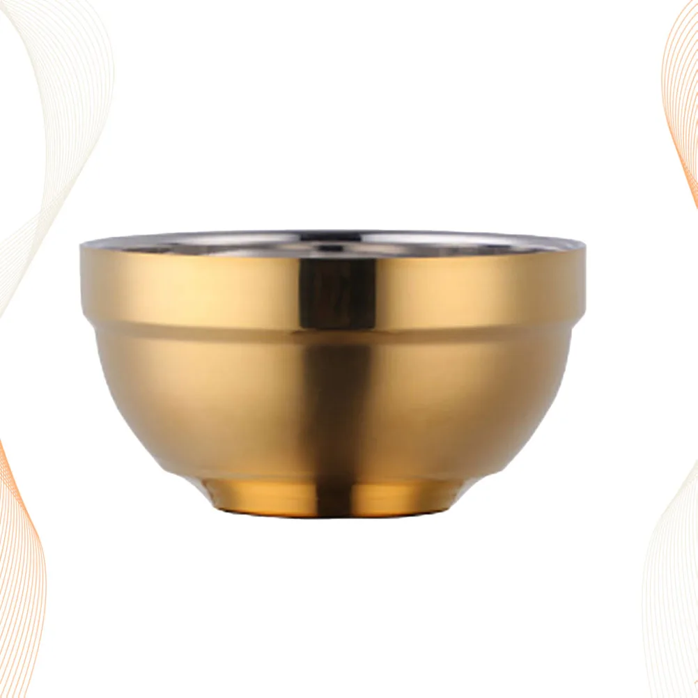 

Утолщенная миска из нержавеющей стали с двойными стенками, защита от падения, многофункциональная сервировочная миска для закусок, рисового супа, бытовая посуда