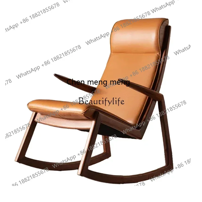 

New Arrivals New styleNN Italian solid wood rocking chair simple light luxury leisure lazy balcony large sofa chairss 7304