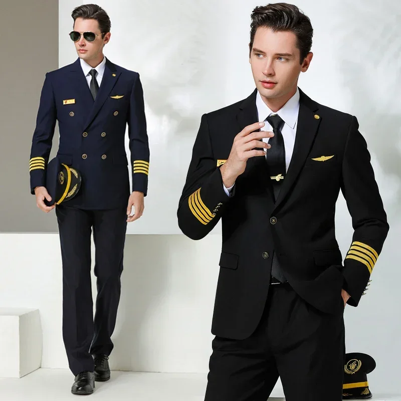 Aviation captain uniform male pilot air junior suit Air China civil aviation jacket annual meeting dress