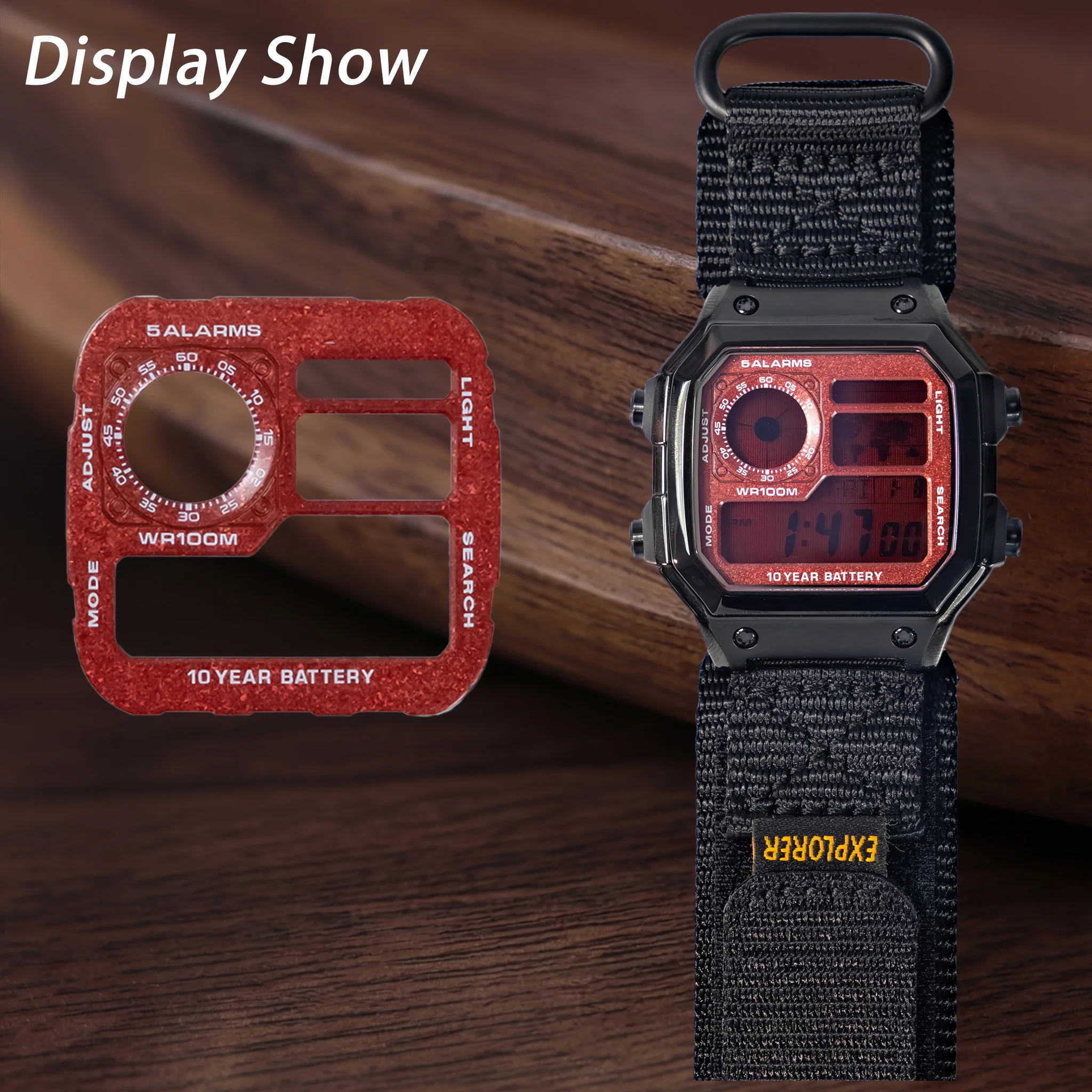 Compatible with Casio AE1200 Watch Faceplate Snowflakes Texture Royale Mod High Quality AE-1200 Metal Watch Dial  Accessories