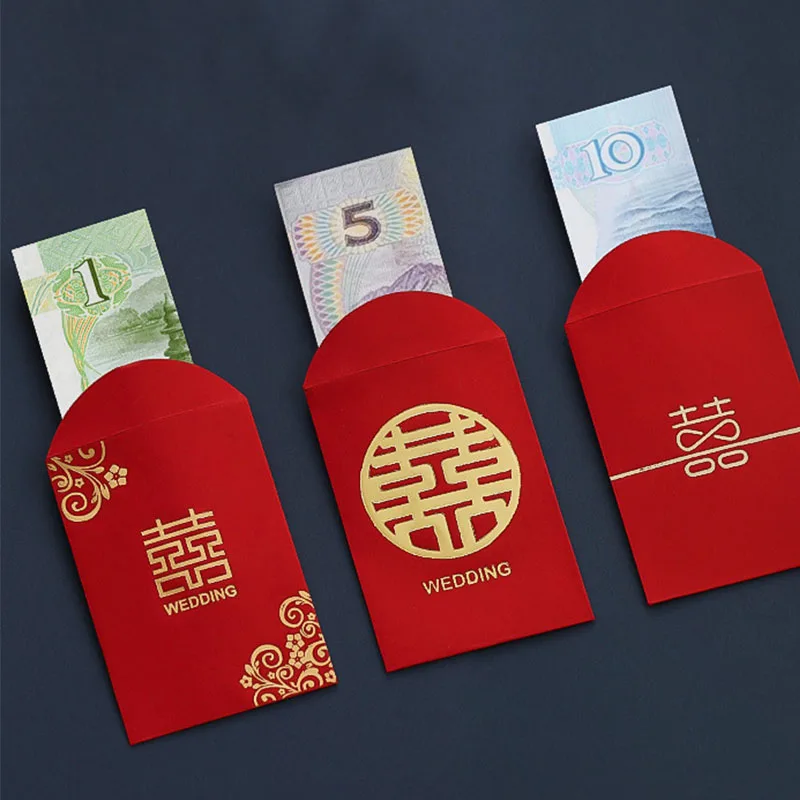 100pcs Red Envelopes Luck Money Bag Wedding Pocket Children Gifts Red Bags Traditional Gift Money Envelopes Lucky Money Bag
