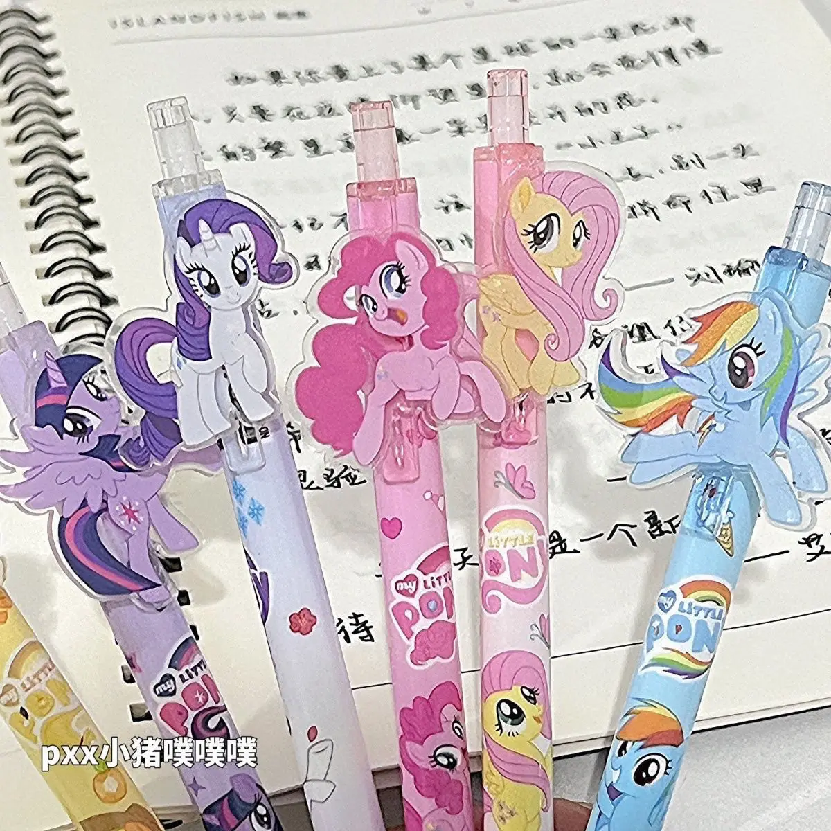 Acrylic My Little Pony Pen Press Student Exquisite Study Supplies Write Draw Rarity Stationery Kawaii Child Tool Birthday Gift