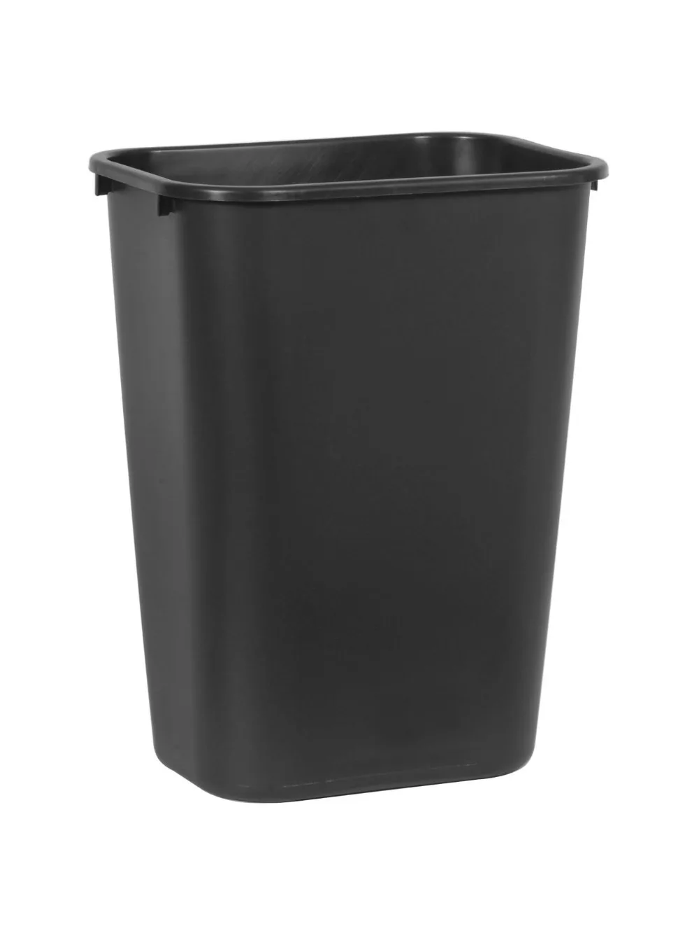 سلة مهملات قابلة للتكديس سعة 10.25 جالون، سلة قمامة بلاستيكية شديدة التحمل للمكتب/المنزل تحت المكتب/الحوض، عبوة من 4 قطع باللون الأسود