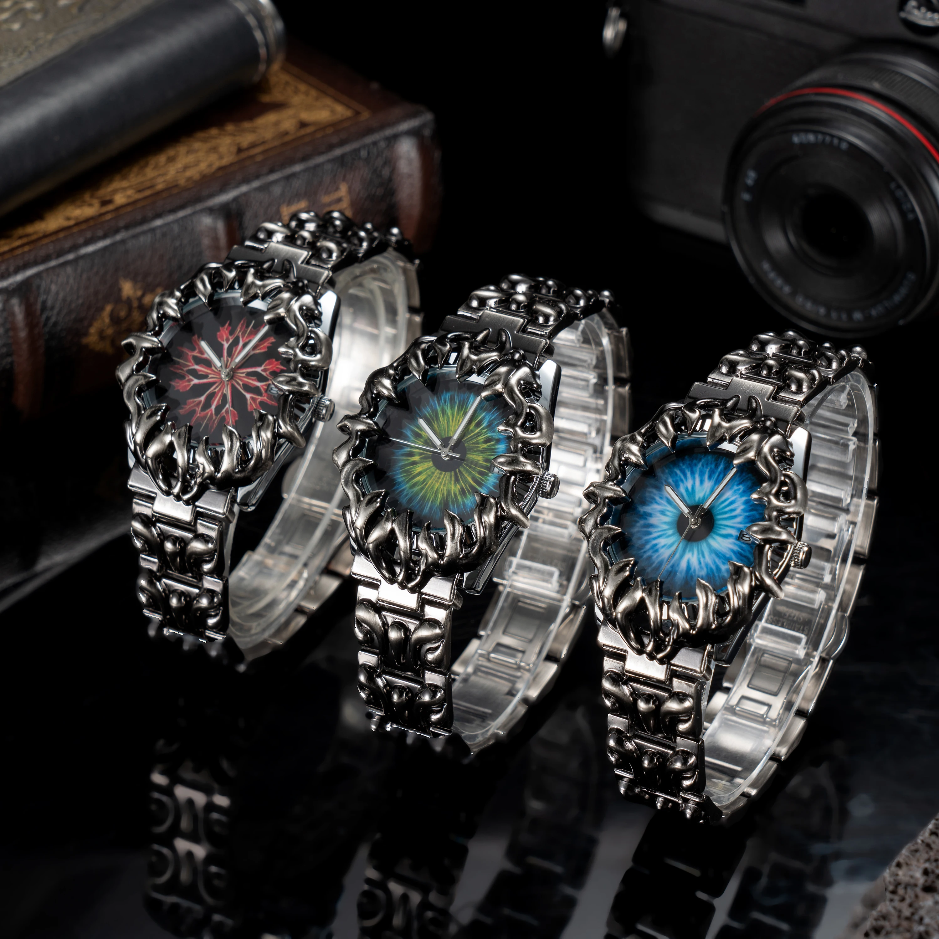 Luxury y2k Fashion Spiked Watch Alabaster Cool Street Style Demon