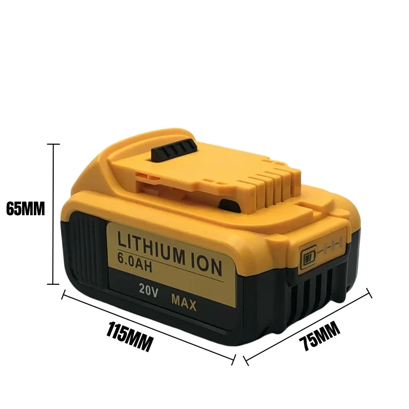Baterai Pengganti Lithium DCB200 18V 6000MAh untuk Dewalt 18V DCB184 DCB200 DCB182 DCB180 DCB181 DCB182 DCB201 DCB206