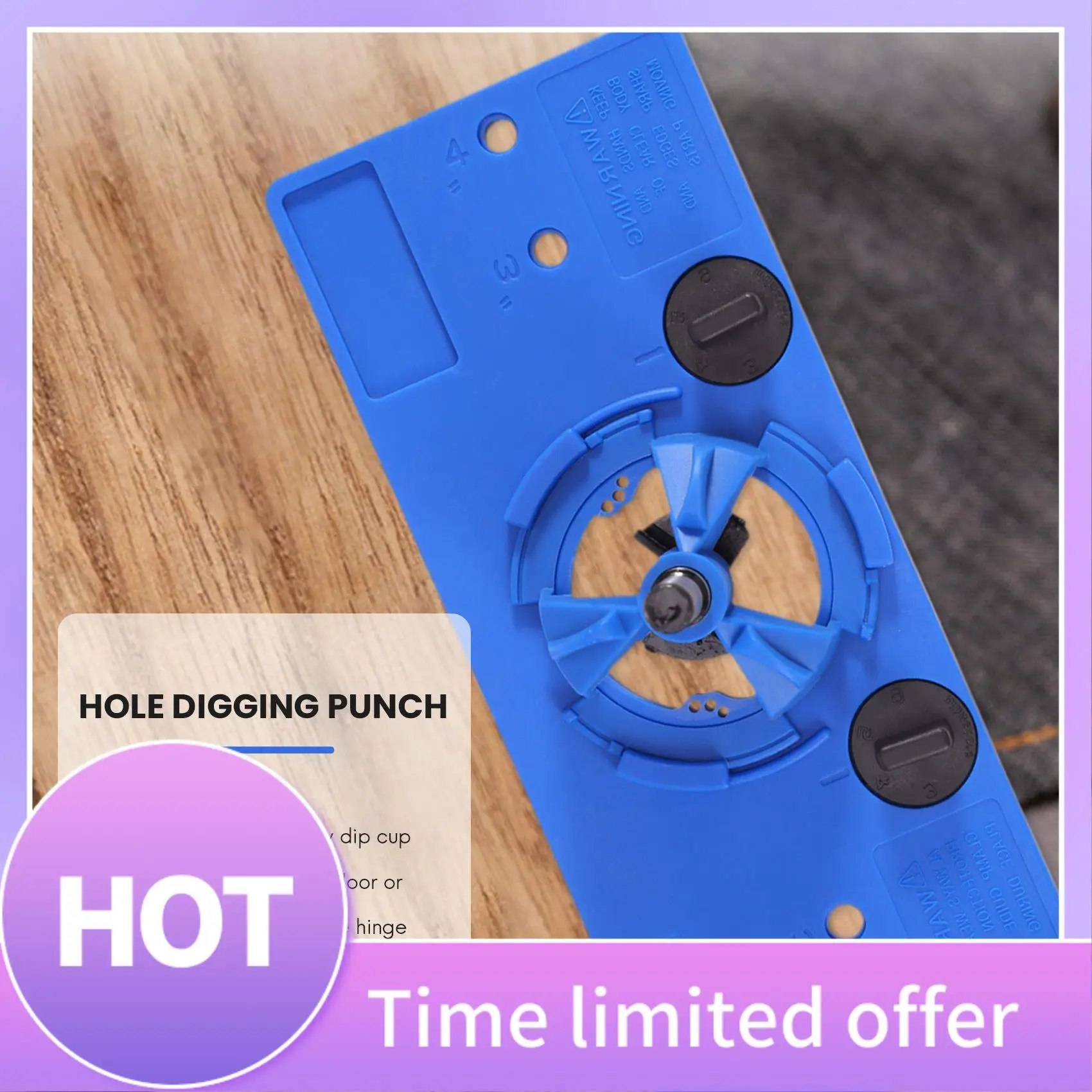 

B69C 35Mm Concealed Hinge Drilling Jigs Hinge Hole Saw Jig Drilling Guide Locator Hole Opener Door Cabinets Woodworking Diy Tool