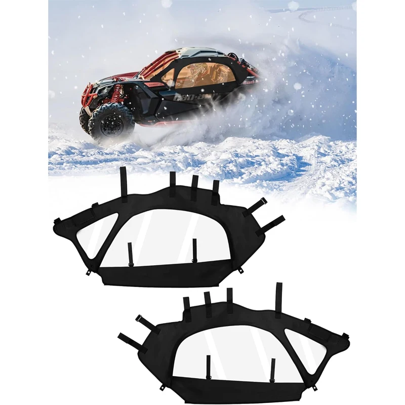 

UTV Soft Upper Door Set Kit Cab Doors top Enclosure Compatible with Can Am Maverick X3 2-seater 2017-2023 Top Door Skin