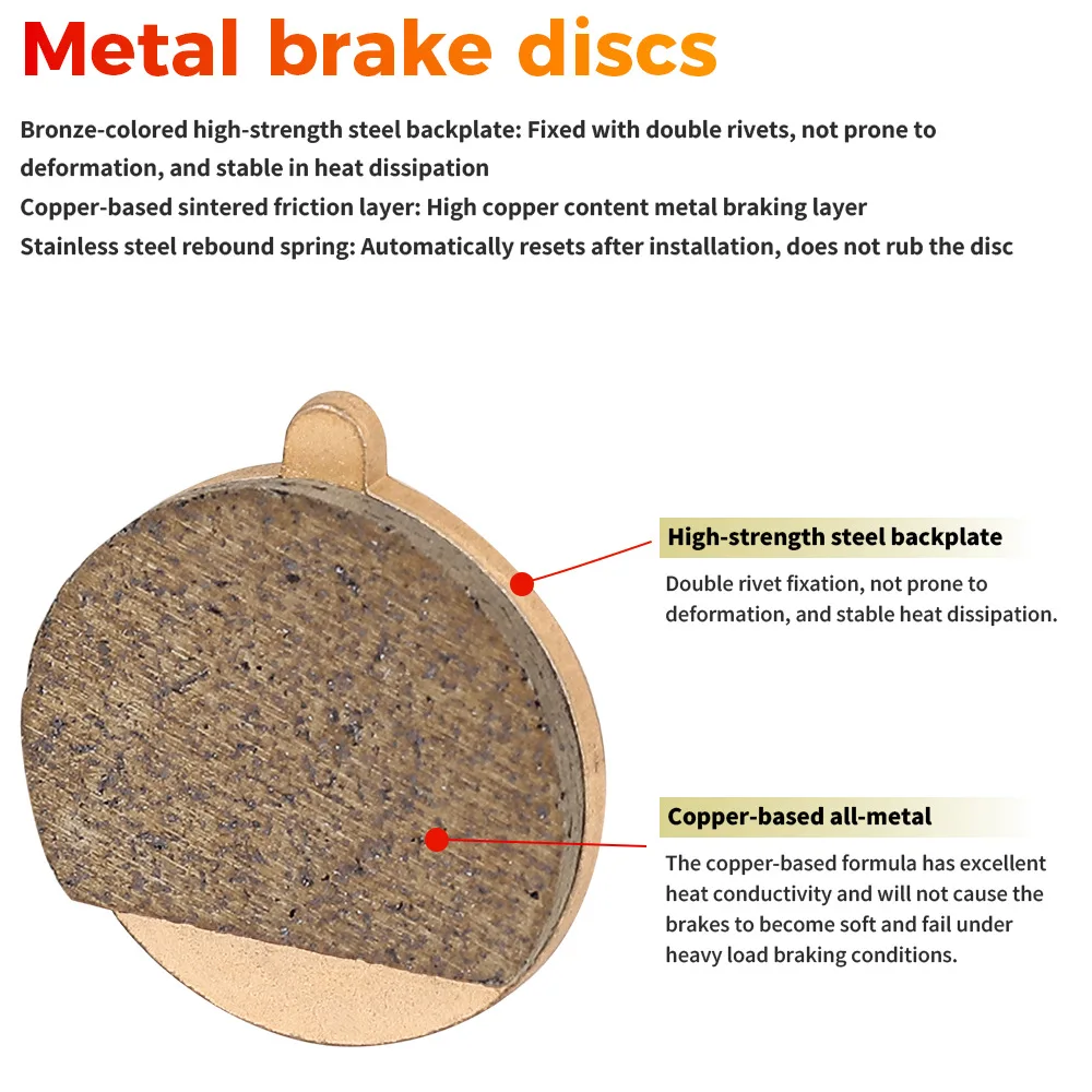 For Electric Disc Brakes M4 Pro Disc Brakes For Daily Commuting Bronze Wear-resistant Disc Brake Pads Brake Pad