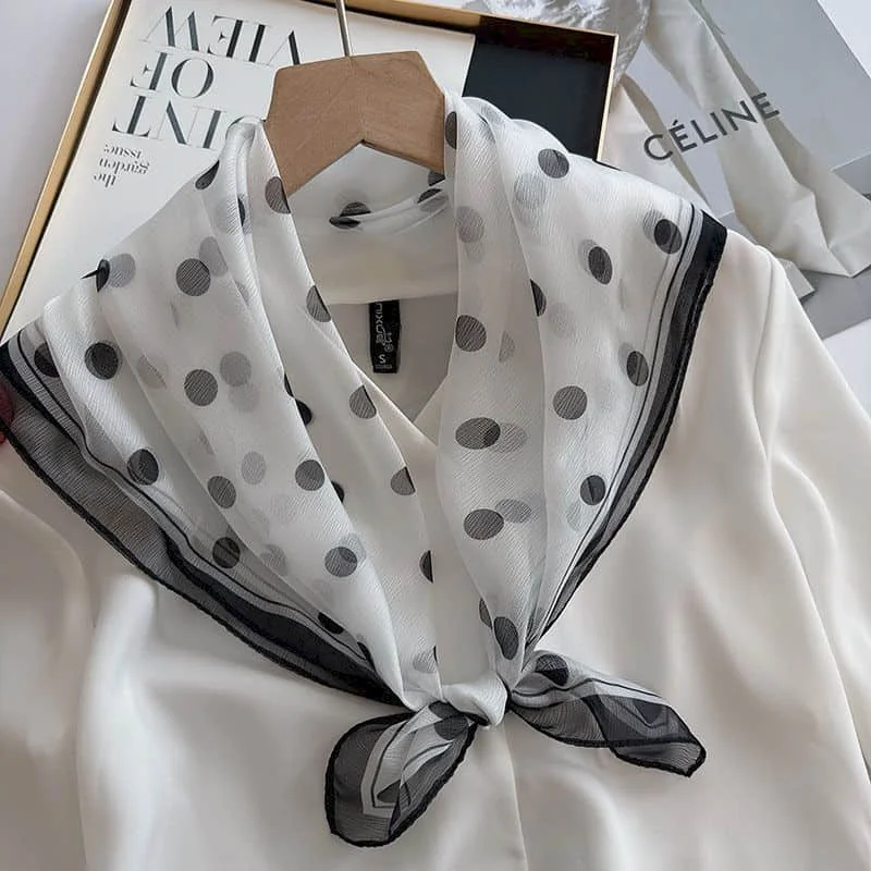 

Женский шелковый шарф, защита от солнца, элегантный женский летний тонкий носовой платок, шаль в корейском стиле, роскошная одежда, хит продаж