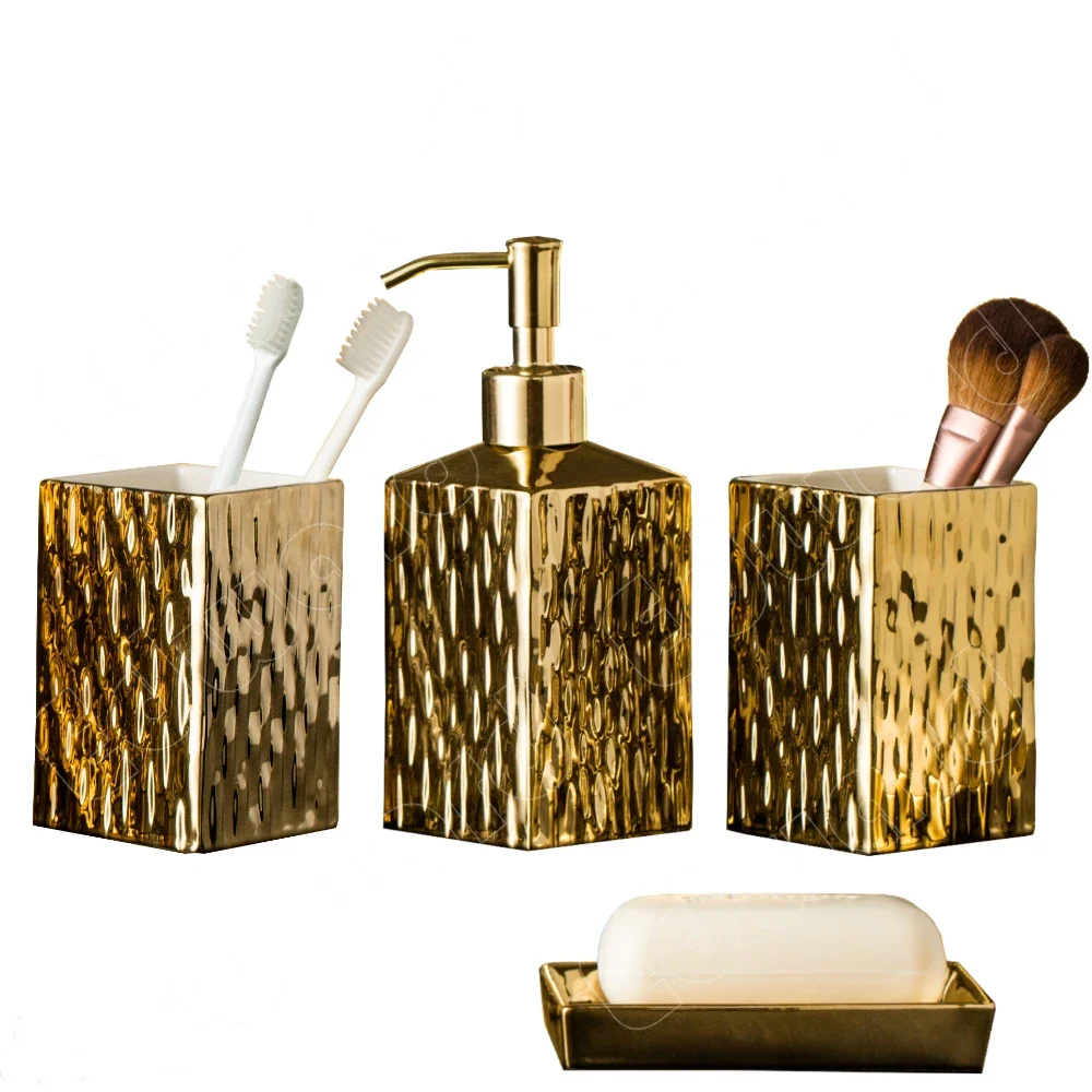 Bathroom Supplies Toilet Set Toilet Gold Hand Sanitizer Bottles Split Bottle Modern Solid Color Bathroom Decoration Accessories
