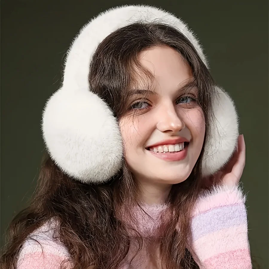 1PC Plush Fleece Ear Muffs Soft Stretchy Winter Ear Warmers Cute Anime Style Pastel  Earmuffs For Women Teens