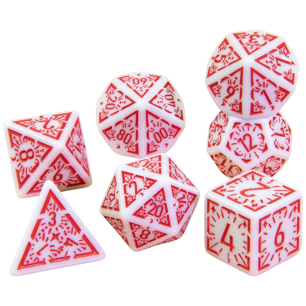 RPG Dice Multi-sided Dice New Textures Pattern Games Dice for DnD RPG Games DND Game or Kid's Math Teaching