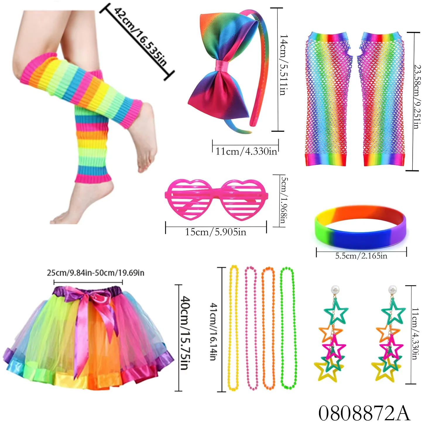 PESENAR accessori per vestire da donna anni '80 orecchini con fibbia testa gonna ginocchiere catena di perline e così via 9 pezzi