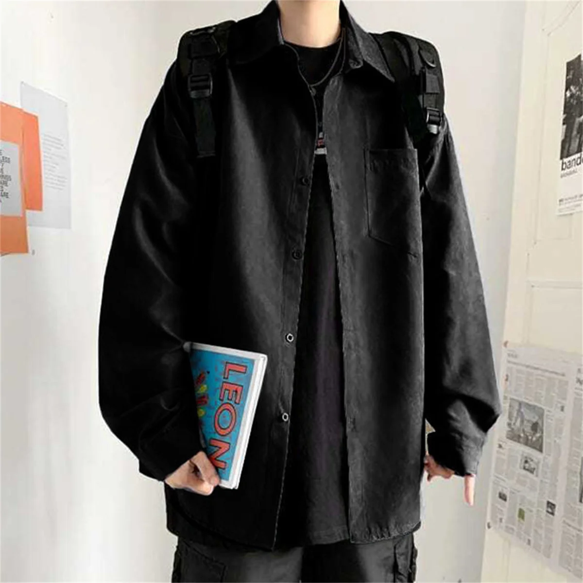2025 New Spring And Autumn Male Vitality Fashion Trends Versatile Simple Lazy Wind Loose Long Sleeved Casual Jacket
