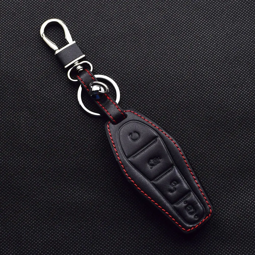 Leder-Autoschlüsselhülle für BYD Qin PLUS DM-i Yuan Song SON Han EV Seal Dolphin Tang DM Atto Smart Remote Fobs Shell Case – Detail 3