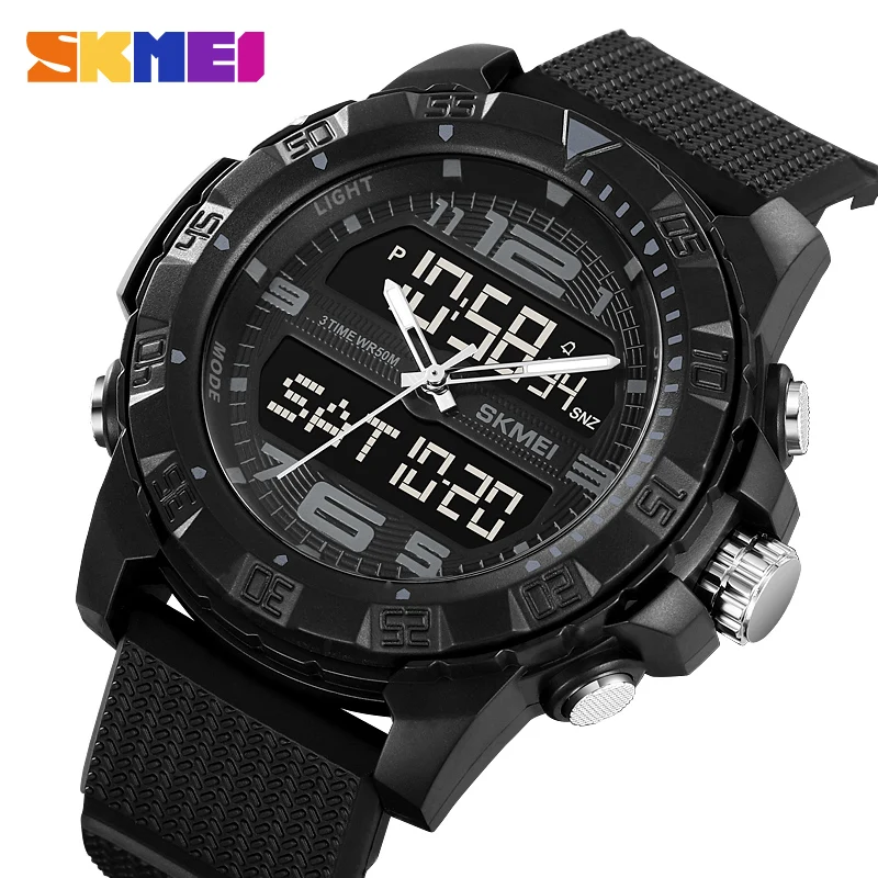 SKMEI Digital Countdown Sport Watches Mens Casual Back Light 5Bar Waterproof Stopwatch Calendar Wristwatch Alarm reloj hombre