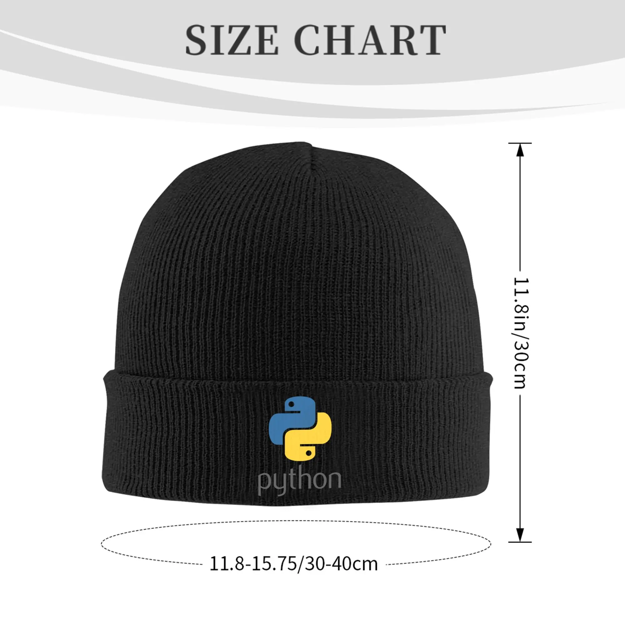 Programmer Python Symbol Skullies Beanies Caps Winter Warm Knitting Hat Adult Computer Developer Programming Coder Bonnet Hats