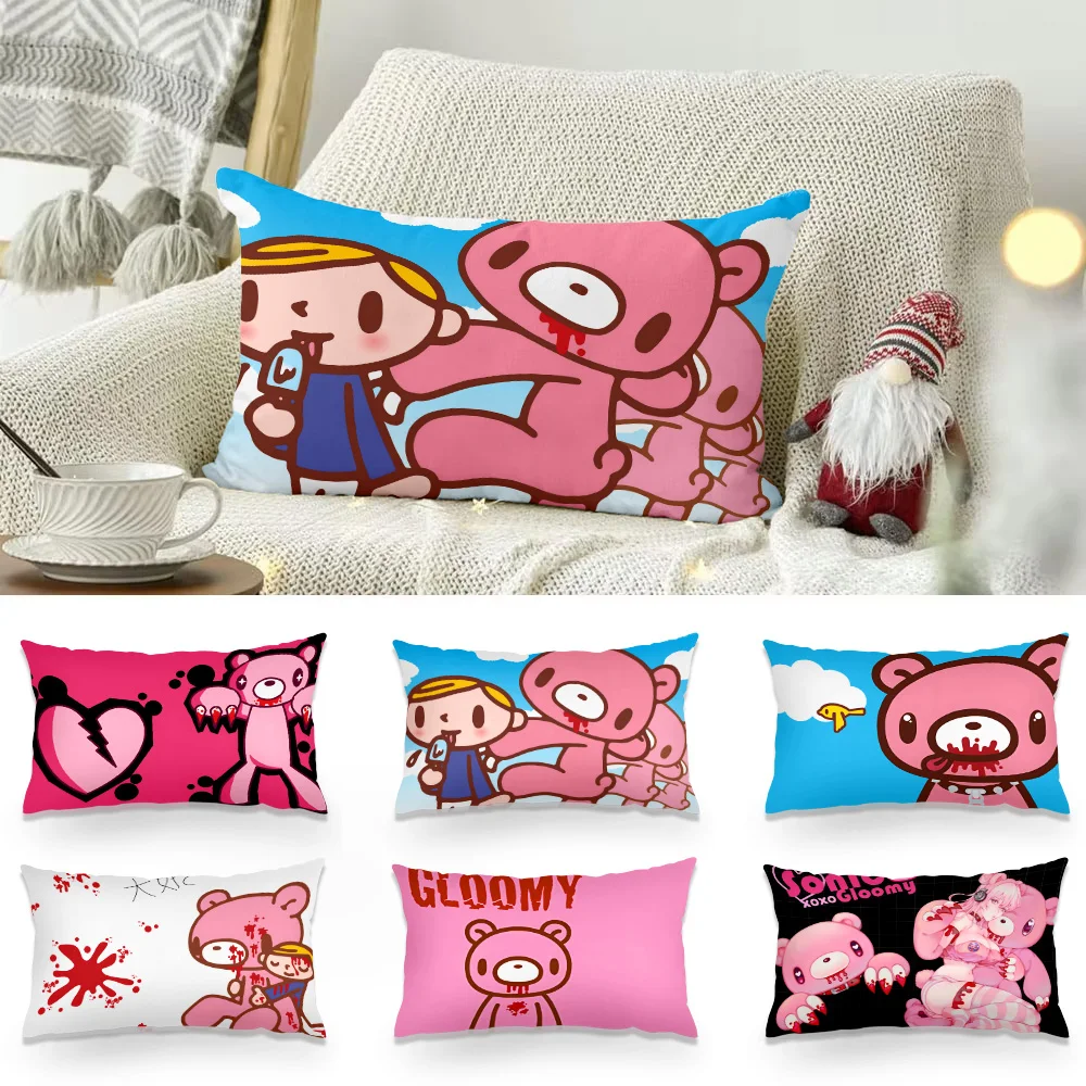 Double-sided Printing Rectangle Pillow Cartoon G-Gloomy Cute Bear Case Bedside Pillow Sofa Cushion Cover Room Home Decoration