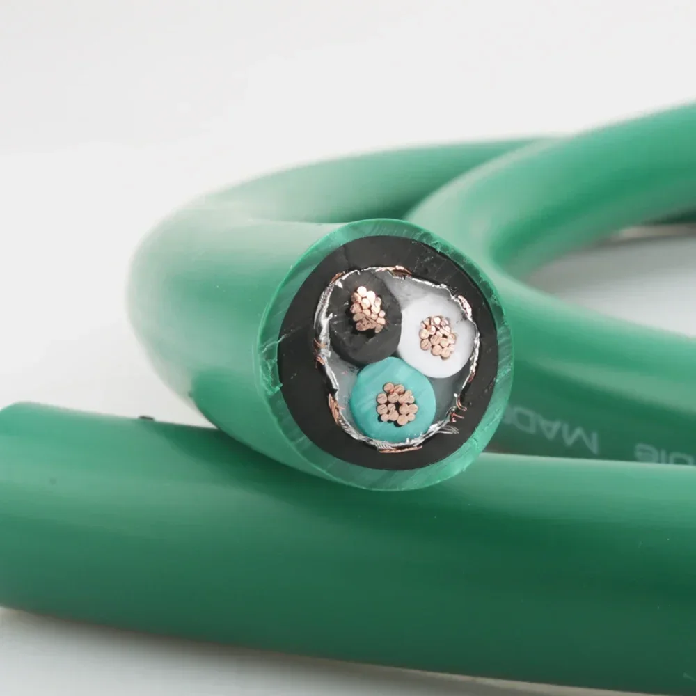 สายไฟกระแสสลับ2328ชุบเงินบริสุทธิ์พร้อมสายสัญญาณเสียง HIFI DIY ยาว1ม.