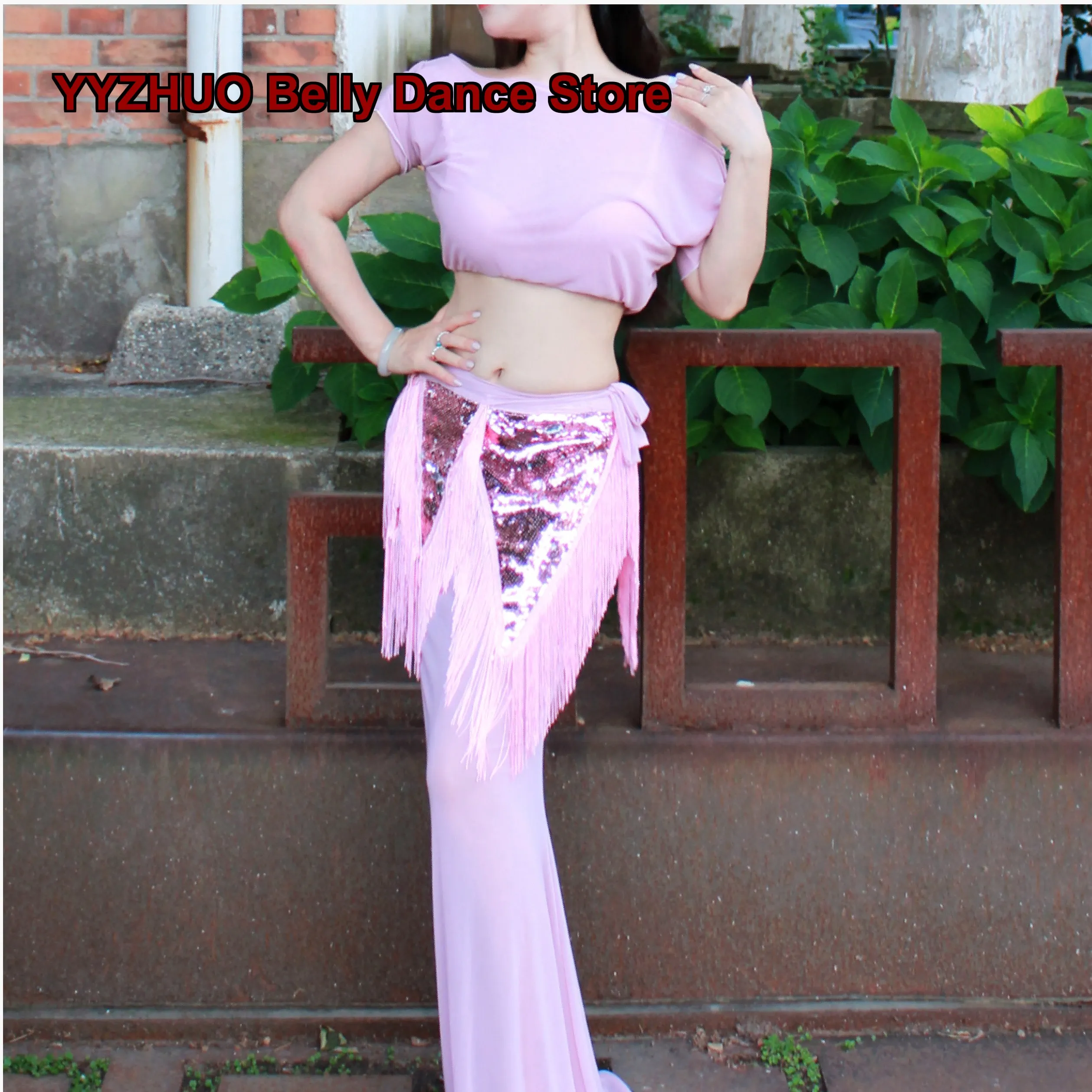 Women's Elegant Dreamlike Ruffled Set Stage Class Sexy Elegant Practice Beginner Fairy Pink