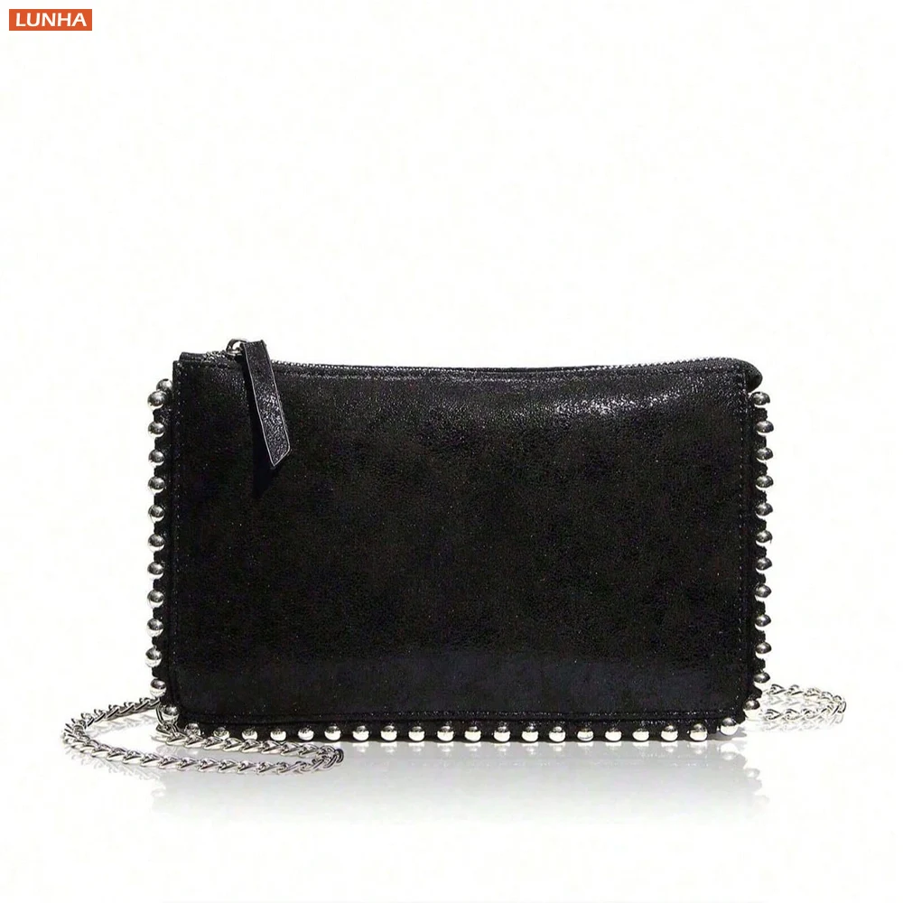Women PU Leather Mini Square Crossbody Bag 3 Independent Zip Compartments Multi-Pocket Casual Evening Wristlet Clutch Purse