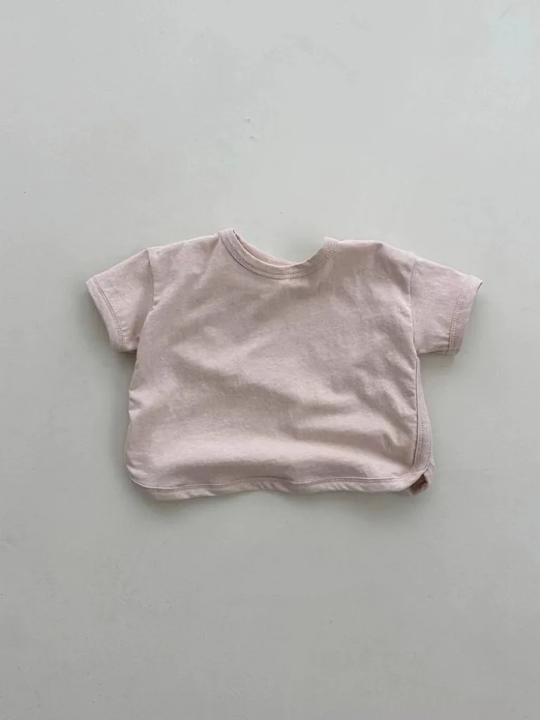 Baby Summer Clothes Toddler Solid T Shirts Infant Boy Girl Cotton Short Sleeve Tees Child Baby Casual Versatile Breathable Tops