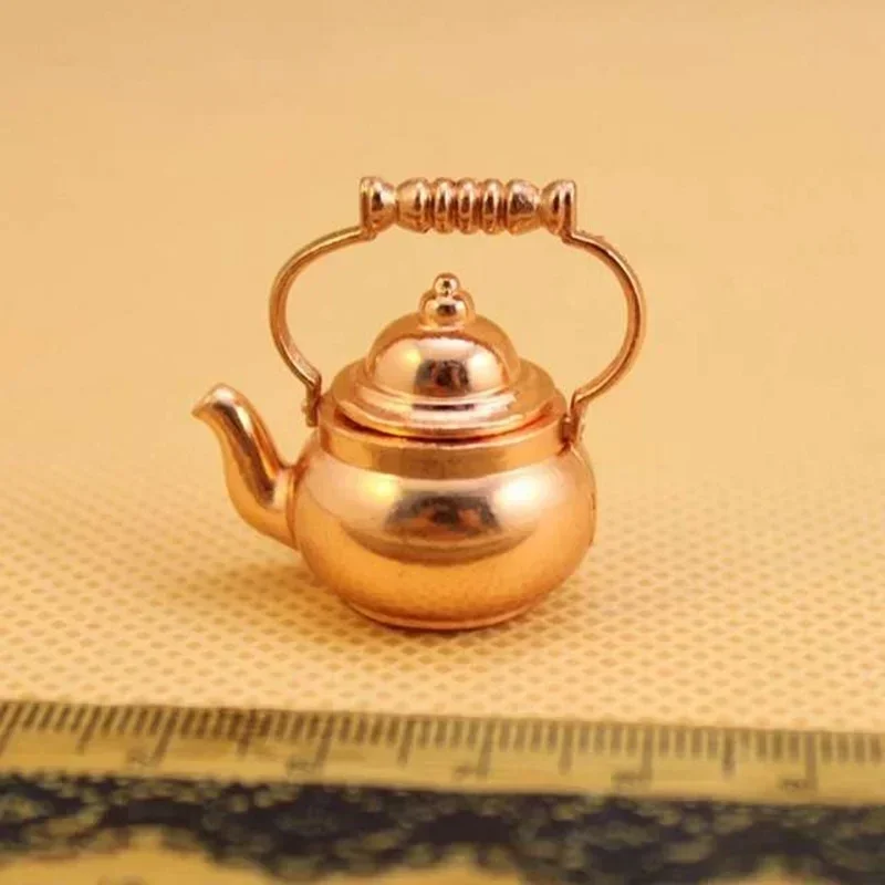 Creative Retro Kettle Open Lid Dollhouse Miniature Re-ment 1:12 Scale Fairy Doll Home Home Decor Figurines Miniatures