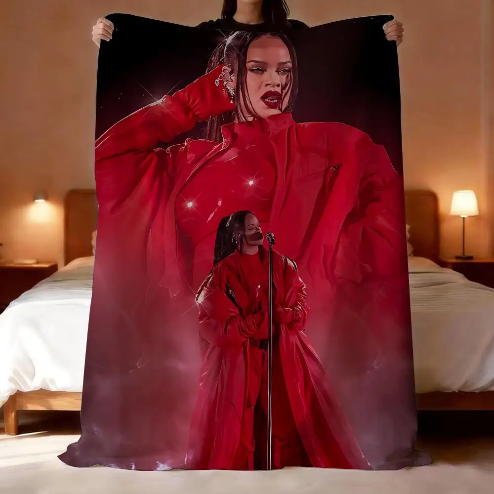 Singer Rihanna Cool Throw Lightweight 240g Flannel Blanket Soft Skin-friendly for Summer Cooling