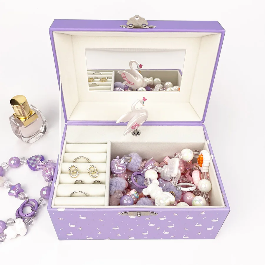 

High-End Jewelry Box Earrings Necklace Gift Packaging Display 18*12*10cm Musical Square Case Jewelry Stand Gift Storage Box S072
