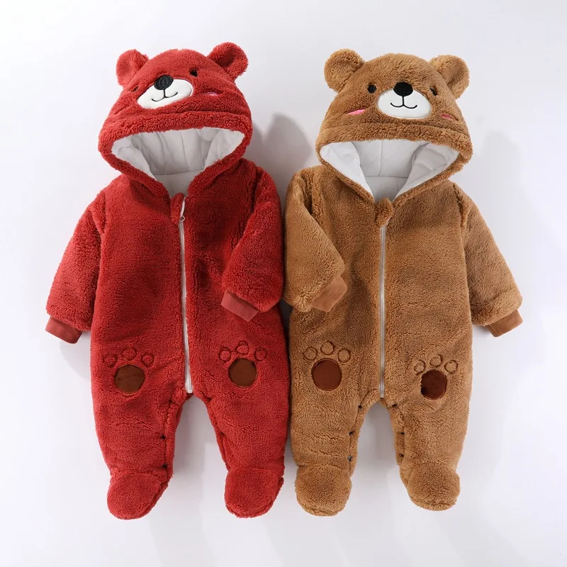 Bambino di un pezzo inverno neonato vestiti striscianti tuta di peluche pigiama per bambini orso abbigliamento Comfort e calore