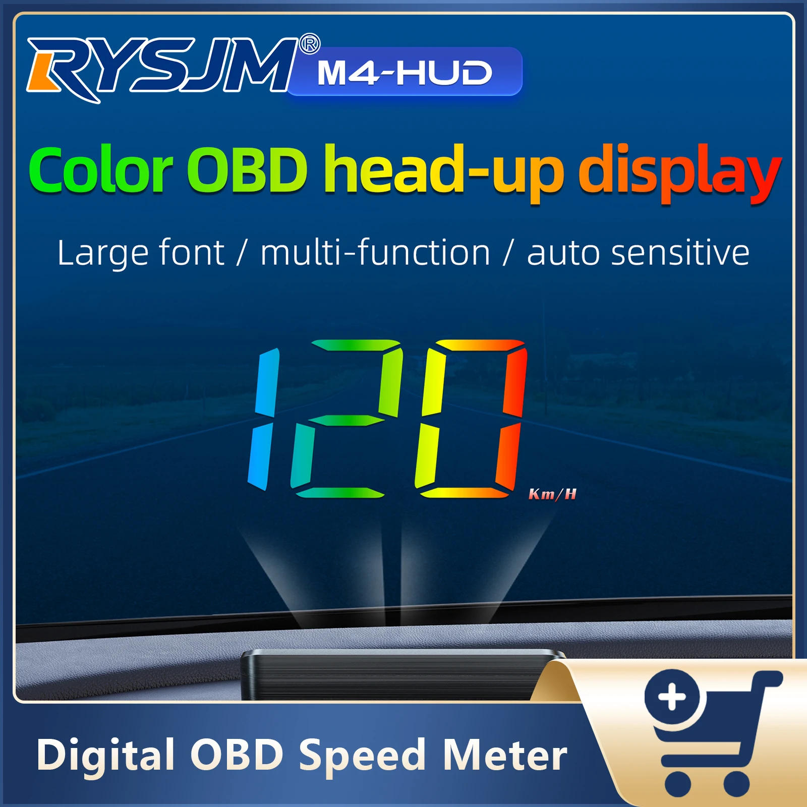 

Автомобильный смарт-дисплей M4 OBD с цветным экраном: спидометр (MPH/KMH), индикатор температуры воды и напряжения, ЖК-дисплей