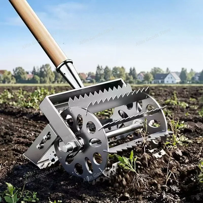 Roller Type Weeding Tool No Need To Bend Over Manual Weeding Integrated Soil Loosening Machine Hand Pushed Rolling Wheel Rake