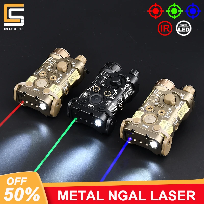 Tactical NGAL Metal Laser IR Red Green Blue Dot Sight Laser White LED Strobe Lamp 20MM Rail Hunting Weapon Scout Light Accessory