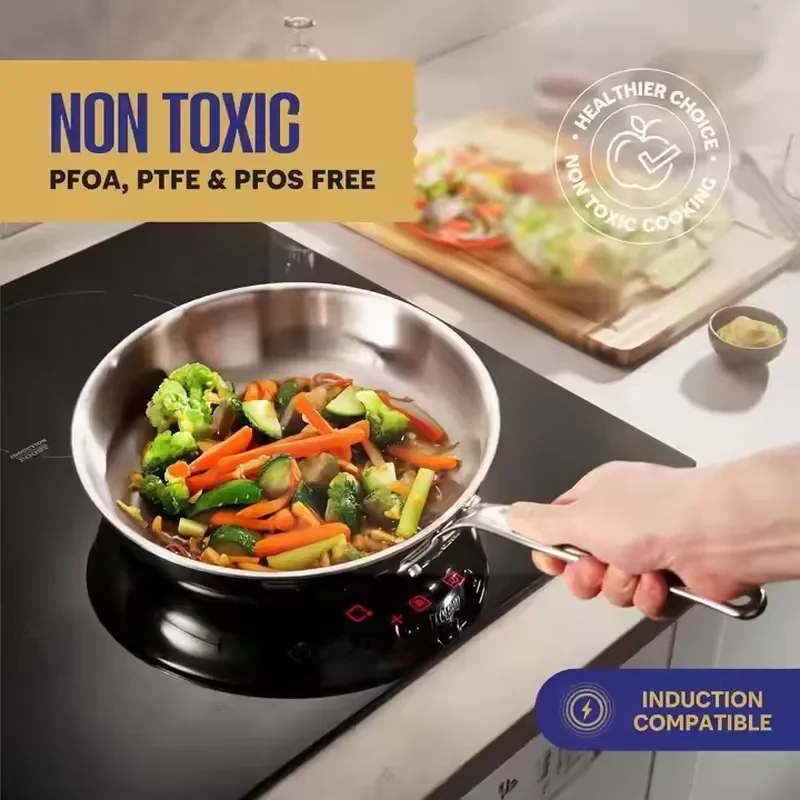 Wholesale Modern 15-Piece Multifunctional Stainless Steel Cookware Set with Oven and Dishwasher Safe Use Frying Pan and