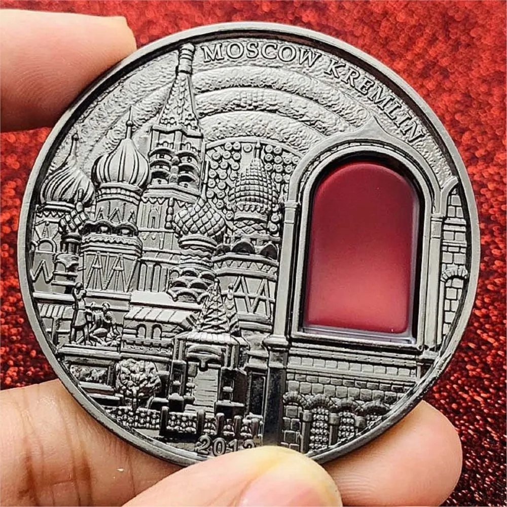 1 PCS Palau 2012 Mineral Art Award Commemorative Coins Kremlin Coin Nickel Ancient Silver Commemorative Medal Craft Toys New Toy