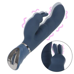 24cm Big Rabbit Vibrator For Women Clitoris Clamps Vaginal Stimulator Anal Plug Dildo Female Masturbator Sex Toy Erotic Products