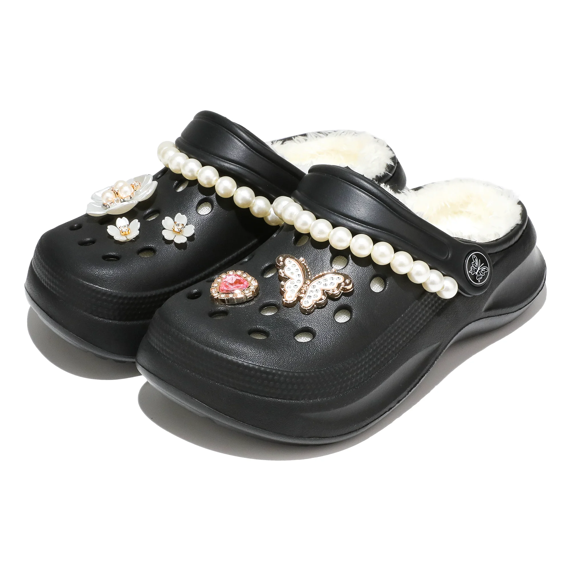 Kinder-Clogs und -Mules mit Fellfutter, leichte Garten-Schuhe mit Baumwollfutter, warme Hausschuhe für Jungen, Mädchen und Kleinkinder, 168. – Detail 13