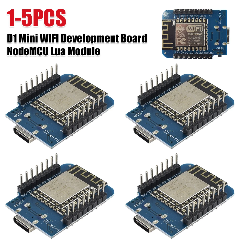 

ESP8266 ESP-12F D1 Mini NodeMcu Lua WIFI CH340 Development Board Type-C WLAN WiFi Internet Development Board for Arduino