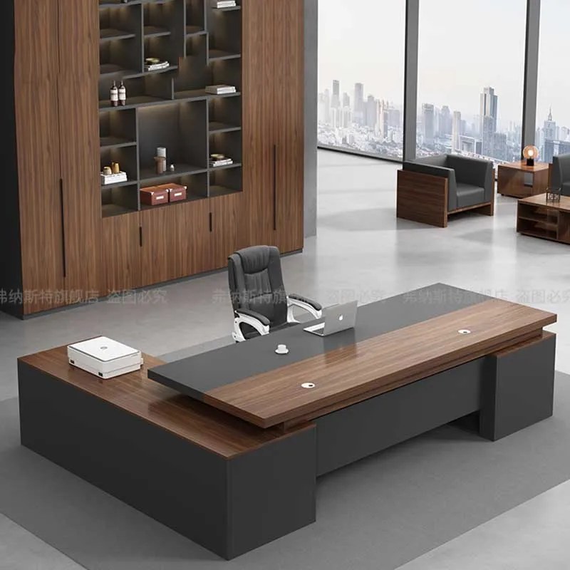 Corner Luxury Office Desk Drawer Household Brown Study Computer Office Desk Executive Home Writing Mesa Ordenador Furniture