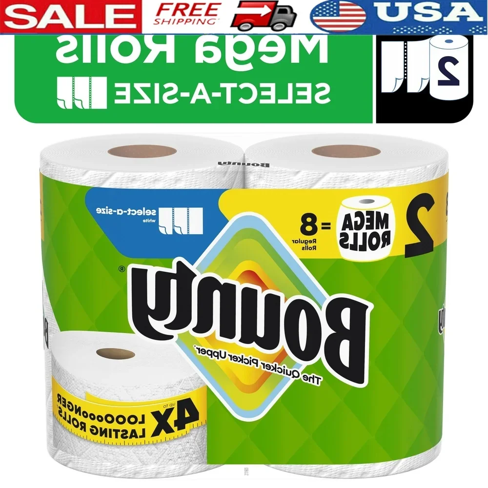 

Бумажные полотенца Mega Rolls Select-A-Size. Сверхвпитывающие, прочные, с ромбовидной текстурой. Быстро выбирают пятна. Идеальные задания для дома.
