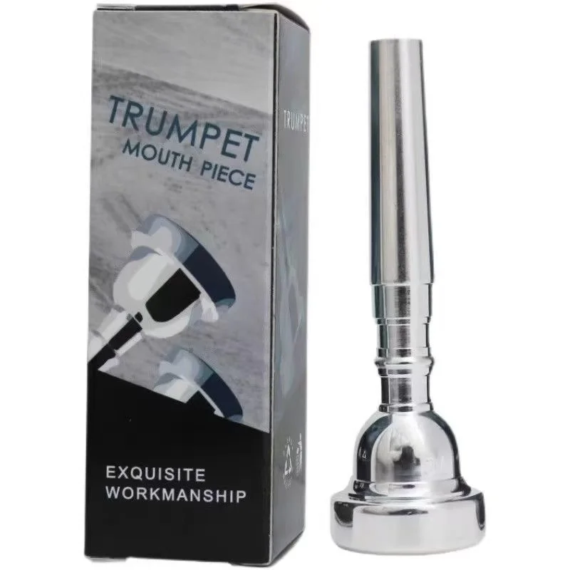 7C Trumpet Mouthpiece, Silver-Plated Trombone Mouthpiece, Euphonium & Baritone Mouthpiece with Standard & Flat Valves, Tuba Mout