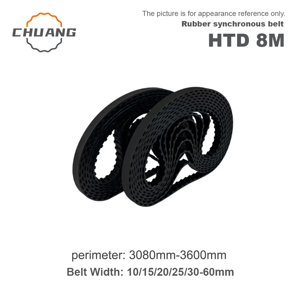

HTD 8M Rubber Timing Belt Length 3080~3600mm Width10/15/20/25/30~60mm Synchronous Closed loop belts HTD8M