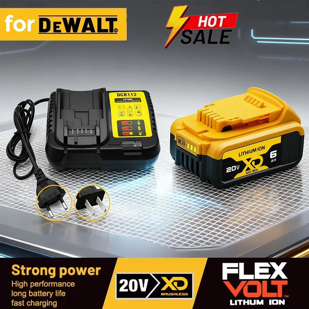 

6Ah 20V Replacement Battery for DeWalt DCB606, DCB205, DCB206, DCBGene, DCB200 MAX, Lithium-ion Battery for DeWalt Power Tools