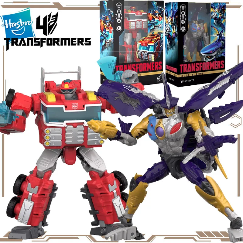 

Hasbro Original Transformers Age of The Primes Sky-Byte Heatwave Action Figure Toys for Boys Girls Gift Collectible Model