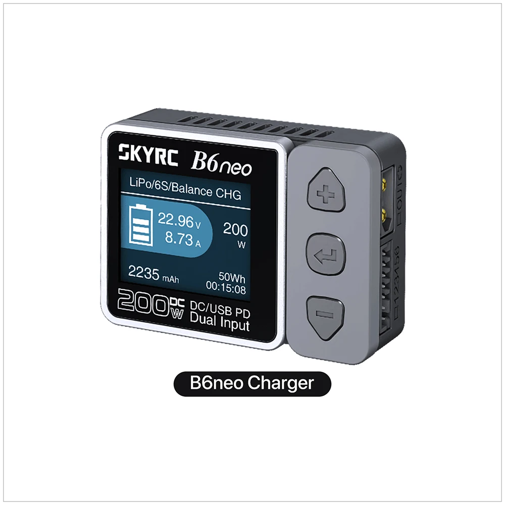 SkyRC B6neo Pink Smart Charger DC 200W PD 80W LiPo Battery Balance Charger SK-100198 Compact 6S Charger Discharger