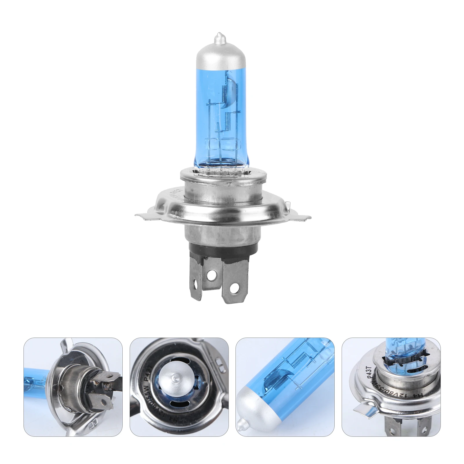 

H4 60/55W 12V Car Halogen Xenon Headlight Headlamp Bulb Super White 5000-6000K Uv-Cut Quartz Waterproof Dustproof Brighter Night