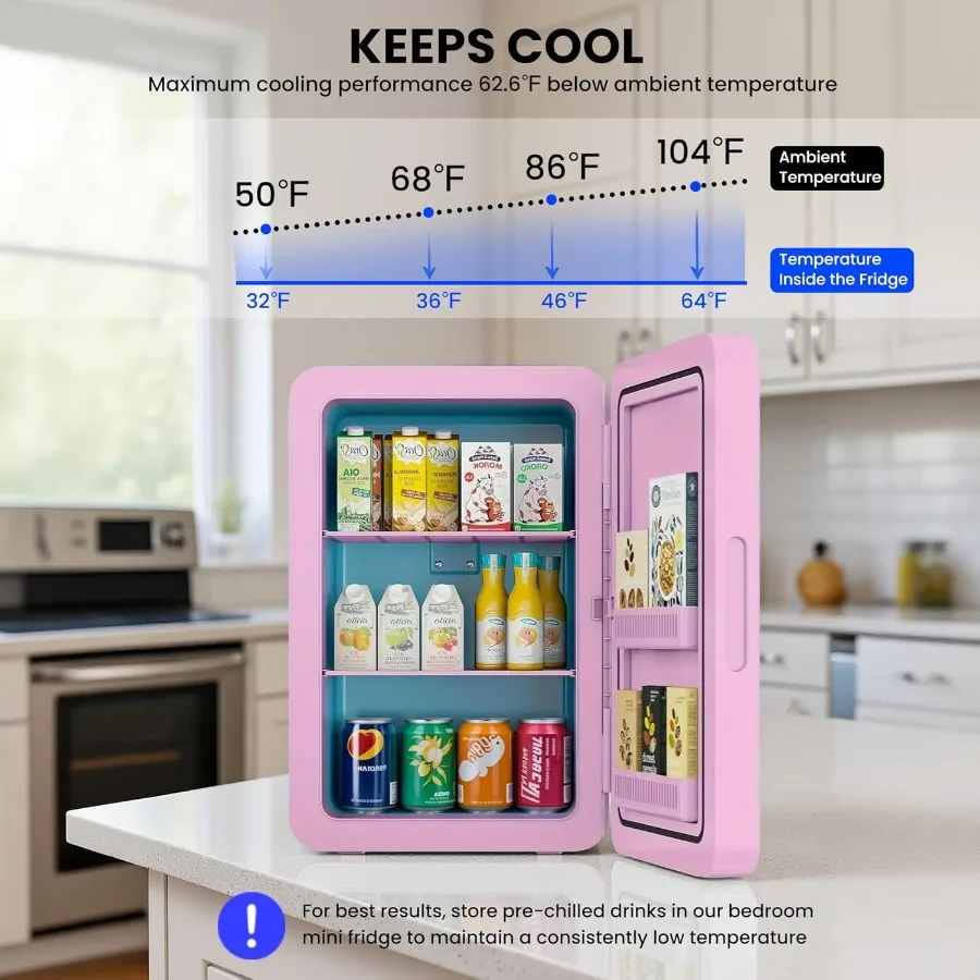 ثلاجة صغيرة 22 لتر 30 علبة لغرفة النوم 12 فولت تيار مستمر مبرد محمول وتدفئة مع ثلاجة مدمجة أمامية زجاجية مثالية لمكتب السيارة #4