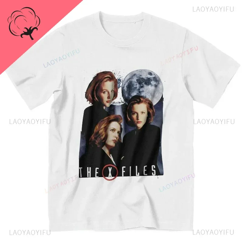 Classic Retro The X Files T-shirt Dana Scully casual street T-shirt for men with short sleeves