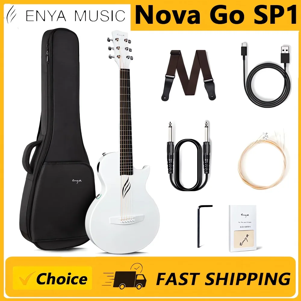 

Enya NOVA GO SP1 Carbon Fiber Travel Guitar - 35" Acoustic Electric with Smart AcousticPlus Technology, Built-in Effects